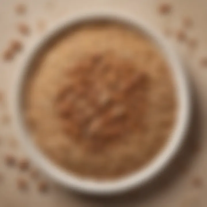 A beautifully arranged plate of whole grains and nuts