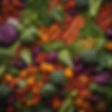 Colorful Array of Freezable Vegetables A selection of vibrant vegetables ready for freezing