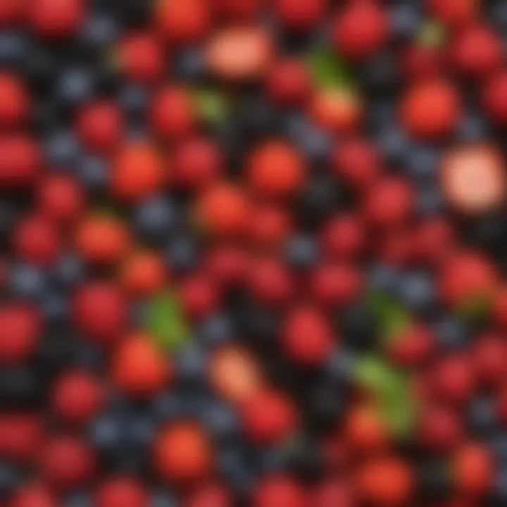 Colorful assortment of berries rich in antioxidants.