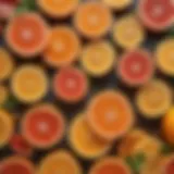 Vibrant selection of citrus fruits known for their vitamin C content.