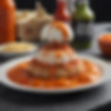 A plate of gourmet dishes enhanced with ghost scream sauce for a bold flavor