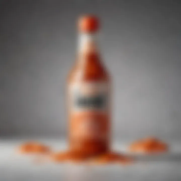 A beautifully arranged bottle of ghost scream sauce highlighting its rich texture