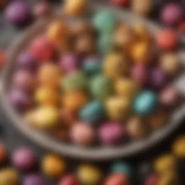 Vibrant Macaron Collection Colorful assortment of gluten-free macarons arranged elegantly on a platter