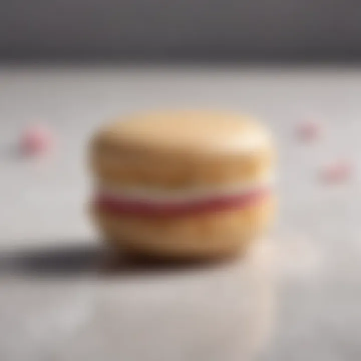 Close-up of a single gluten-free macaron showcasing its delicate texture and filling