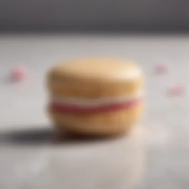 Delicate Macaron Texture Close-up of a single gluten-free macaron showcasing its delicate texture and filling