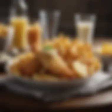 An elegant presentation of a unique variation on traditional fish and chips.