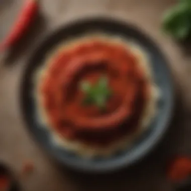 A gourmet dish elegantly garnished with Calabrian chili pepper paste, highlighting its culinary versatility.