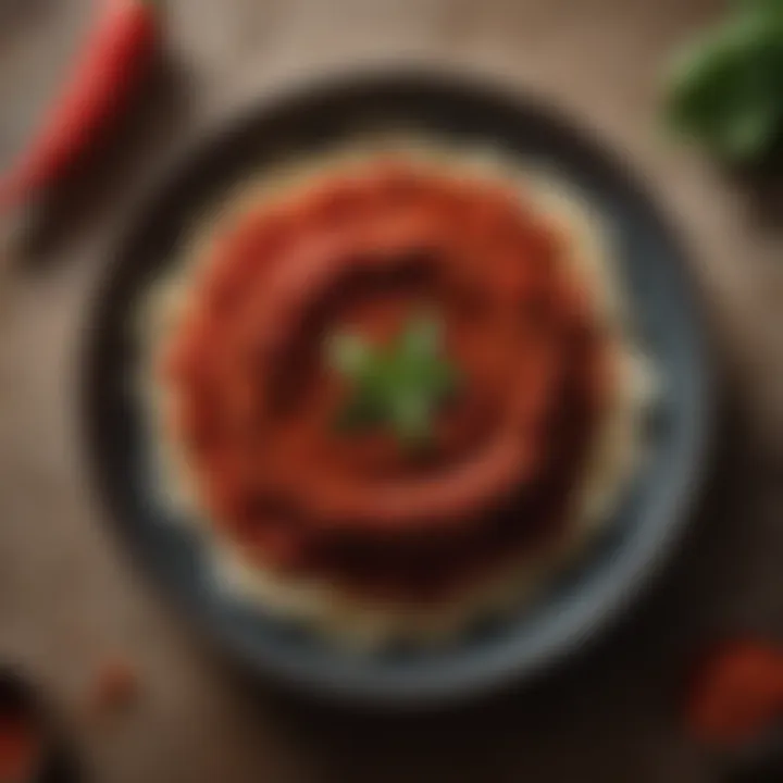 A gourmet dish elegantly garnished with Calabrian chili pepper paste, highlighting its culinary versatility.