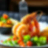 Culinary Presentation of Green Shrimp A stunning plate of green shrimp adorned with vibrant garnishes.