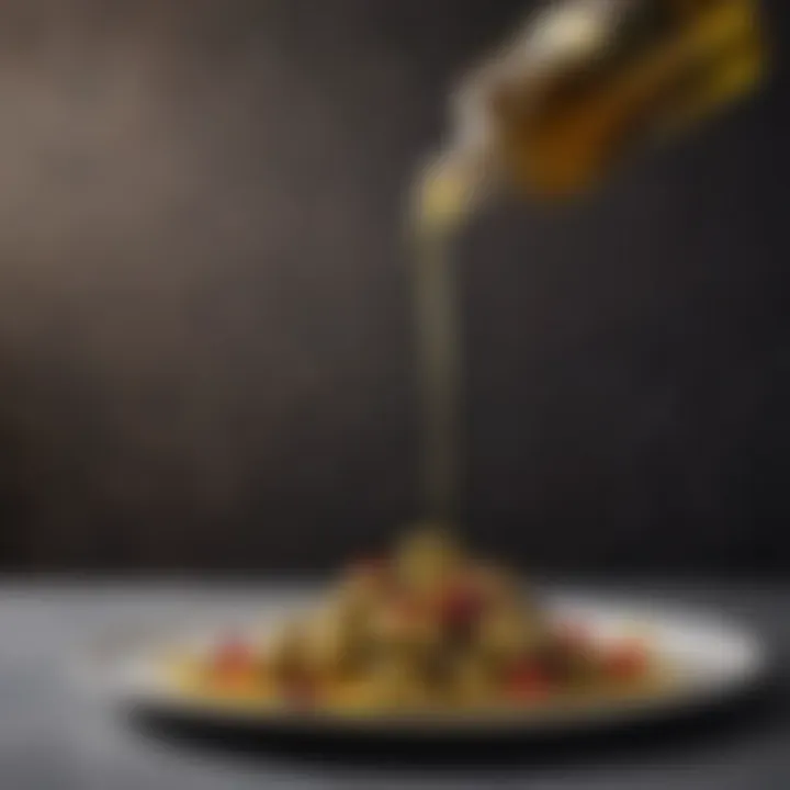 Elegant presentation of a dish drizzled with Gundry olive oil