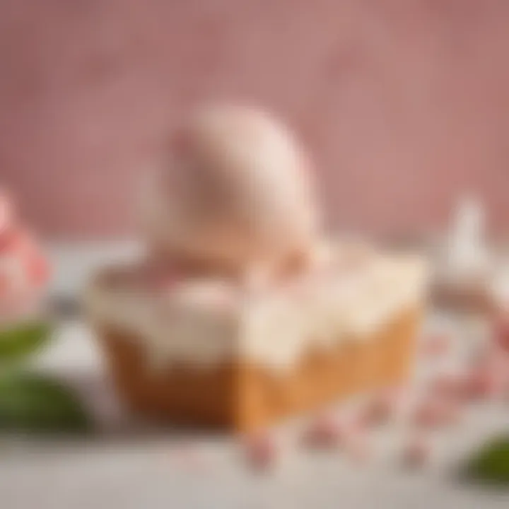 Close-up of the creamy texture and peppermint swirls in a Häagen-Dazs ice cream bar