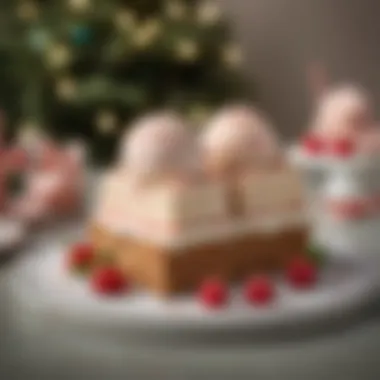 Artistic arrangement of Häagen-Dazs Peppermint Ice Cream Bars alongside holiday decorations