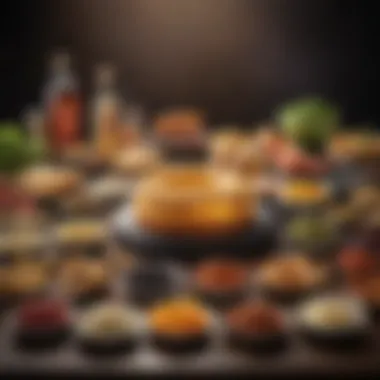 Diverse Halo Flavours Presentation A vibrant display of various halo flavours in a gourmet setting
