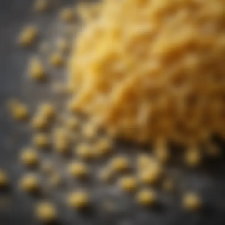 Close-up of freshly cut pasta strands