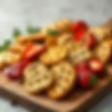 An array of colorful, healthy crackers displayed on a wooden board