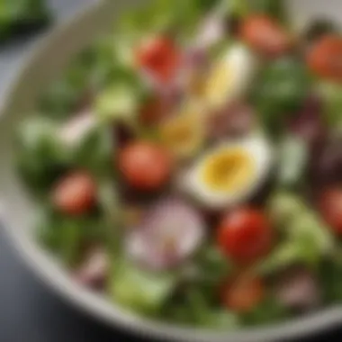 Protein-Packed Fresh Salad Fresh salad filled with leafy greens and protein-rich toppings