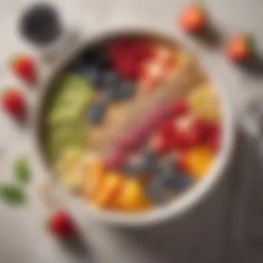 Energizing Smoothie Bowl Delight Vibrant smoothie bowl topped with fruits and seeds