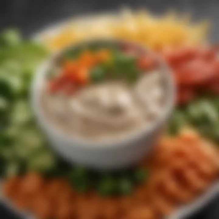 Healthy keto dips and vegetables for a crunchy movie snack experience