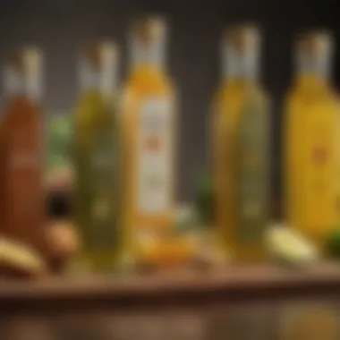 A selection of healthy cooking oils in attractive bottles