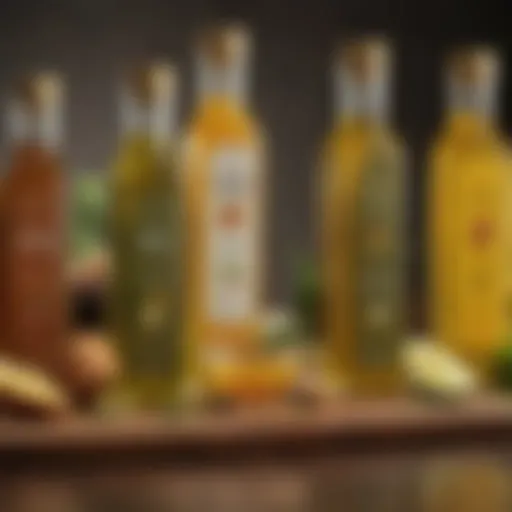 A selection of healthy cooking oils in attractive bottles