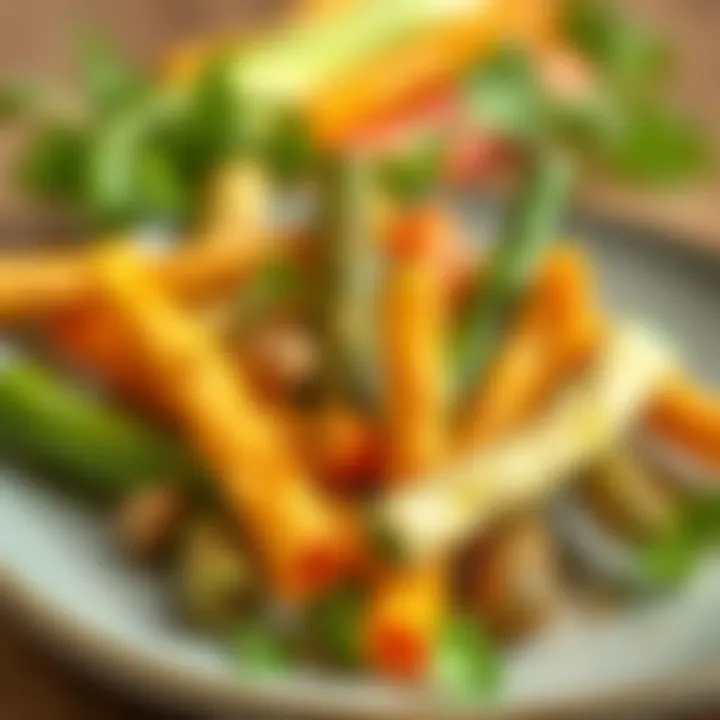 Crunchy Vegetable Sticks for a Healthy Bite Nutritious vegetable sticks arranged on a plate
