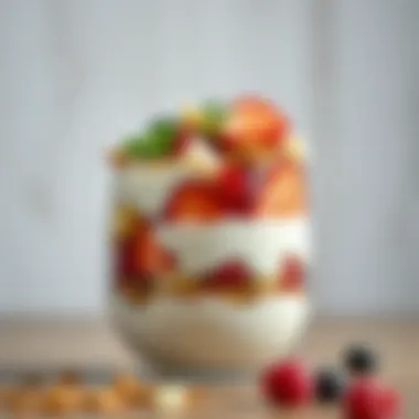 Delicious Yogurt Parfait: A Balanced Treat A wholesome yogurt parfait layered with fruits and granola