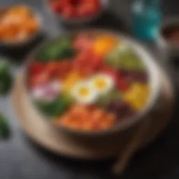 Colorful vegetable medley breakfast bowl
