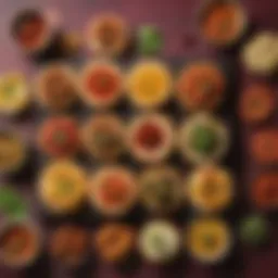 An array of vibrant appetizers showcasing the essence of Indian flavors