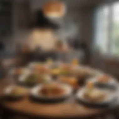 A cozy dining setup showcasing various meal options