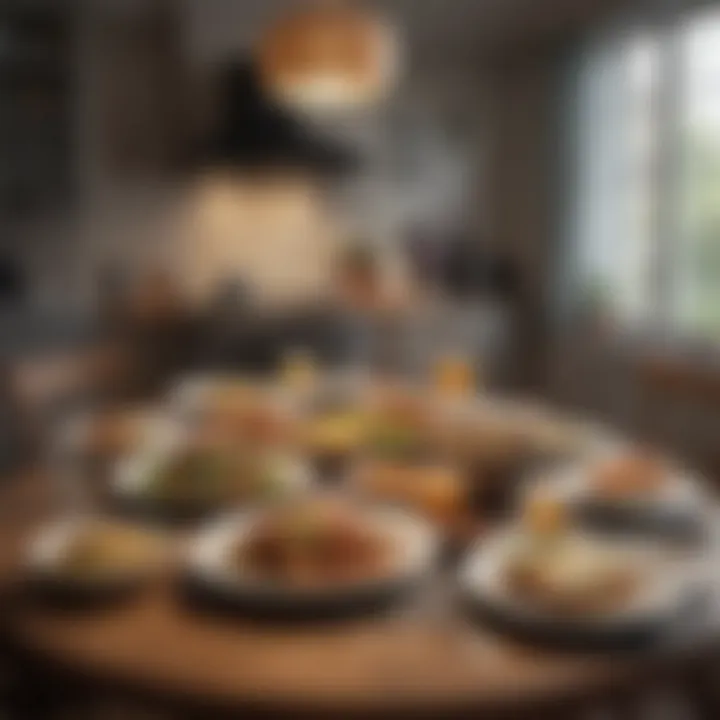 A cozy dining setup showcasing various meal options
