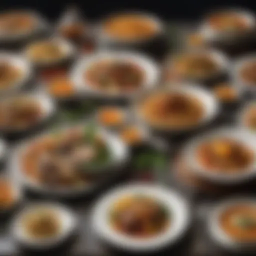 A vibrant array of gourmet dishes ready for delivery