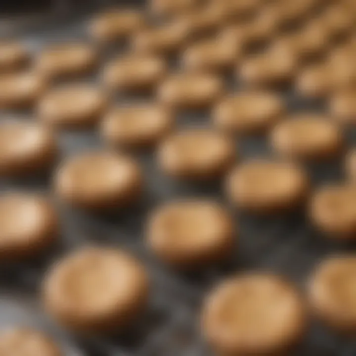 Freshly baked dog biscuits cooling on a rack