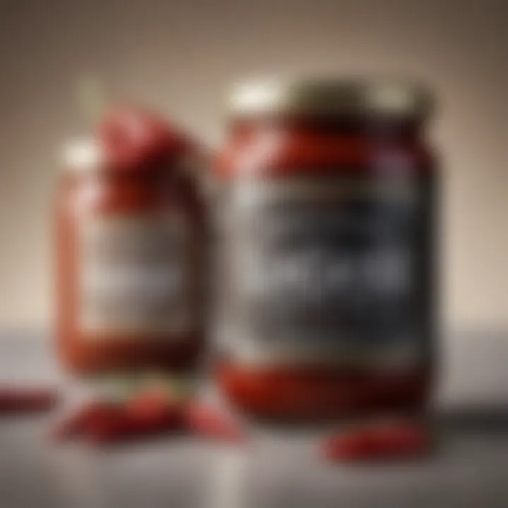 Jars of homemade and commercial Calabrian chili pepper paste side by side, demonstrating storage options.