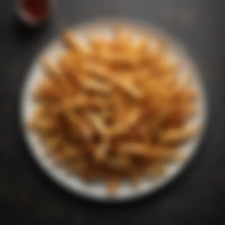 Golden brown air-fried fries on a plate