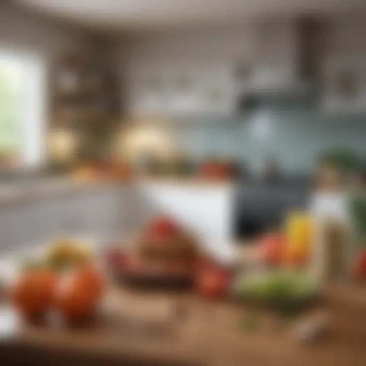 A serene kitchen setting focused on healthy food preparation.