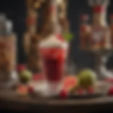Artistic Nutcracker Drink Presentation Creative presentation of a unique nutcracker drink with artistic garnishing