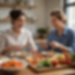 A professional diet coach discussing dietary plans with a client