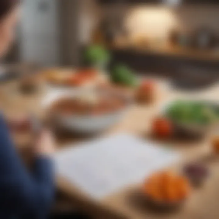 A client reviewing progress charts and dietary notes