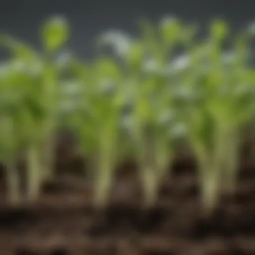 Close-up of healthy vegetable seedlings