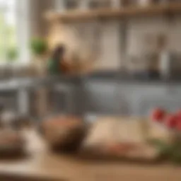 A selection of essential kitchen tools including a whisk and measuring cups