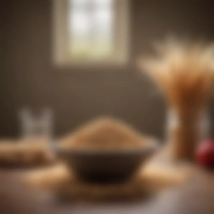 Whole grains displayed in an elegant setting
