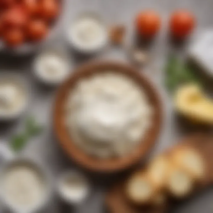 Ingredients for homemade vegan cream cheese laid out on a kitchen counter