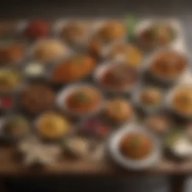 International Cuisines Array Diverse array of international cuisines on a table