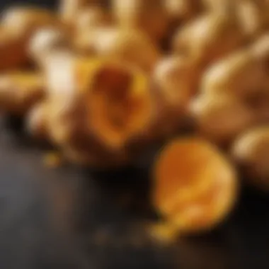 A close-up of turmeric's golden hue highlighting its health benefits.