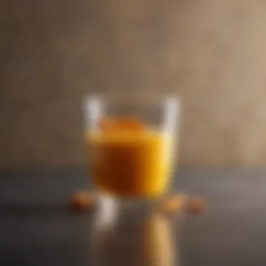 Turmeric-infused beverage in a stylish glass, emphasizing its versatility.