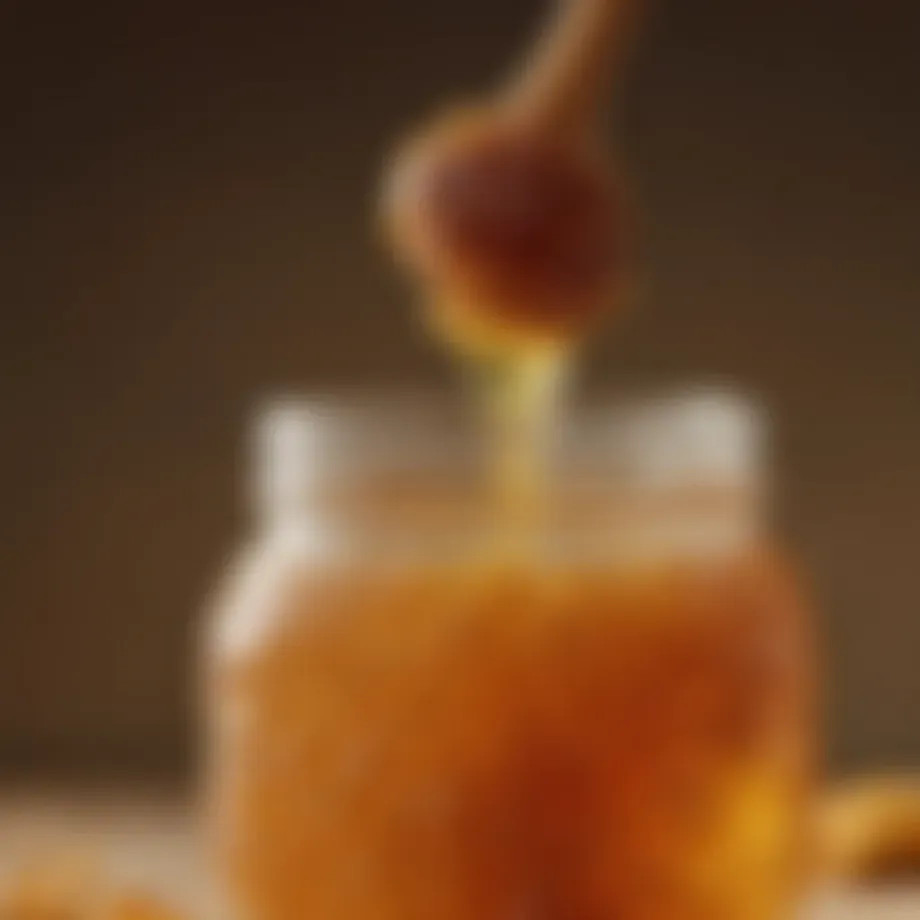 A jar of crystallized honey showcasing its texture
