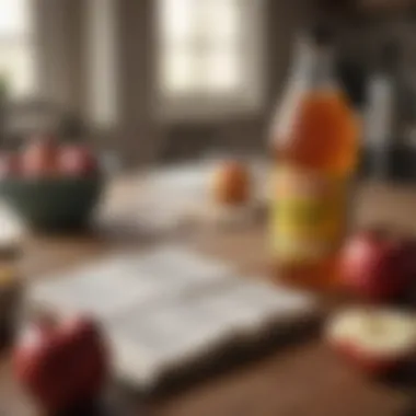 Guidelines for Consuming Apple Cider Vinegar A person reading a health guide with apple cider vinegar on the table