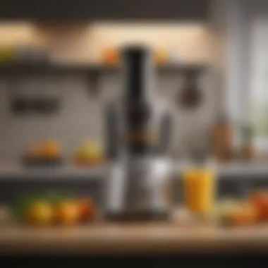 Close-up of juicer and blender controls and features