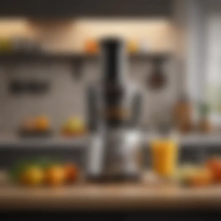 Close-up of juicer and blender controls and features