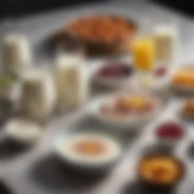 Culinary Applications of Kefir Milk A beautifully arranged spread featuring kefir milk in various dishes